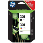 Hp 301 2-Pack N9J72Ae Black + Tri-Color Cartuccia Originale