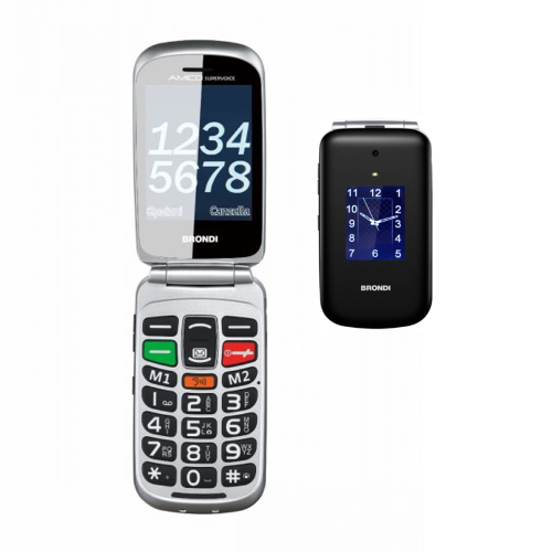 Brondi Amico Supervoice Nero/Argento Telefono Cellulare Senior