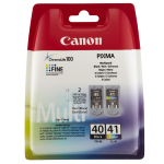 Canon Pg-40 Black + Cl-41 Tri-Color 0615B043 Cartuccia Originale Multipack