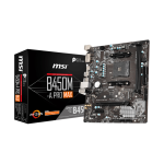 Msi B450M-A Pro Max 7C52-001R Mainboard Micro Atx Ddr4 Socket Am4 Hdmi