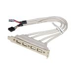 Piastrina Link Con 4 Connettori Usb 2.0 Tipo "A" Esterni Connettore Alla Piastra Madre 2X10 Pin 2,54 Mm