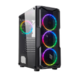 Case Noua Smash S2 Atx 3*Usb3.0/2.0 4*Fan Dual Halo Rgb Rainbow Addressable Front Plexi Side Glass