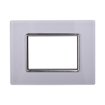 Ettroit Placca In Vetro 3 Moduli Serie Space Bianco Ln84301 Compatibile Bticino Living