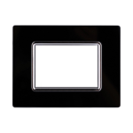 Ettroit Placca In Vetro 3 Moduli Serie Space Nero Ln84302 Compatibile Bticino Living