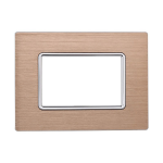 Ettroit Placca In Alluminio 3 Moduli Serie Space Oro Ln86311