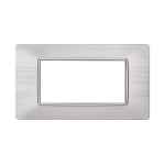 Ettroit Placca In Plastica 4 Moduli Serie Starlight Argento Satinato Ev85415 Compatibile Vimar Plana