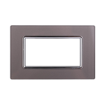 Ettroit Placca In Vetro 4 Moduli Serie Space Silver Ln84406 Compatibile Bticino Living