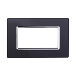 Ettroit Placca In Vetro 4 Moduli Serie Space Acciaio Scuro Ln84410 Compatibile Bticino Living