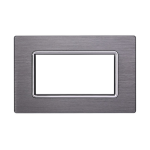 Ettroit Placca In Alluminio 4 Moduli Serie Space Titanium Ln86406 Compatibile Bticino Living