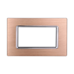 Ettroit Placca In Alluminio 4 Moduli Serie Space Oro Ln86411 Compatibile Bticino Living