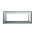 Ettroit Placca In Plastica 6 Moduli Serie Solar Silver Mt83606 Compatibile Bticino Matix