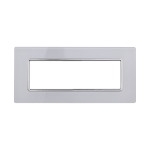 Ettroit Placca In Vetro 6 Moduli Serie Solar Bianco Mt84601 Compatibile Bticino Matix