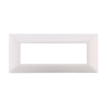 Ettroit Placca In Plastica 7 Moduli Serie Starlight Bianco Satinato Ev85601 Compatibile Vimar Plana