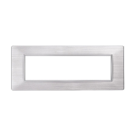 Ettroit Placca In Plastica 7 Moduli Serie Starlight Argento Satinato Ev85615 Compatibile Vimar Plana