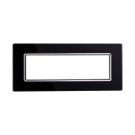 Ettroit Placca In Vetro 7 Moduli Serie Space Nero Ln84702 Compatibile Bticino Living