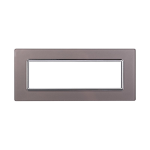 Ettroit Placca In Vetro 7 Moduli Serie Space Silver Ln84706 Compatibile Bticino Living