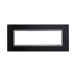 Ettroit Placca In Alluminio 7 Moduli Serie Space Nero Ln86702 Compatibile Bticino Living