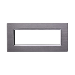 Ettroit Placca In Alluminio 7 Moduli Serie Space Silver Ln86706 Compatibile Bticino Living