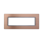 Ettroit Placca In Alluminio 7 Moduli Serie Space Oro Ln86711 Compatibile Bticino Living