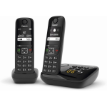 Gigaset As690A Duo Nero Telefono Cordless Doppio Vivavoce Segreteria