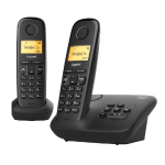 Gigaset A270A Duo Nero Telefono Cordless Doppio Funzione Sveglia Vivavoce Segreteria