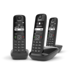 Gigaset As690 Trio Nero Telefono Cordless Triplo Vivavoce