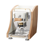 Faber Agenta Mini Macchina Per Caffe' Pressacialda In Ottone Telaio In Metallo Bianco E Laterali In Legno