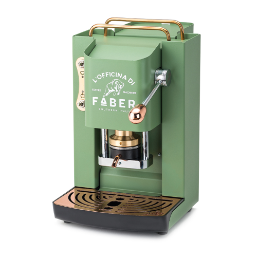 FABER Faber Pro Deluxe Macchina Per Caffe Con Pressacialda In Ottone Telaio  Interamente In Acciaio Verde Acido Opaco