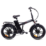 Raaks By F.Lli Schiano (Bic950) Folding Fat E-Bike (Nero) Bicicletta Elettrica Ruote 20'' x 4'' Motore 250W Batteria  36V 10.5Ah Cambio Shimano 7 Rapporti Telaio In Acciaio Cerchi In Lega Display Lcd Freni A Disco Autonomia Fino a 45 km