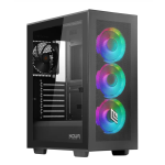 Case Noua Utopia F501 Mid Tower Atx Nero 3*Usb3.0/2.0 3*Fan Argb + 1*Fan Pwm Front Mesh Side Glass